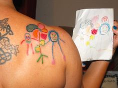 236x177 Kids' Drawings As Tattoos Real Tattoo, Tattoo And Tatting