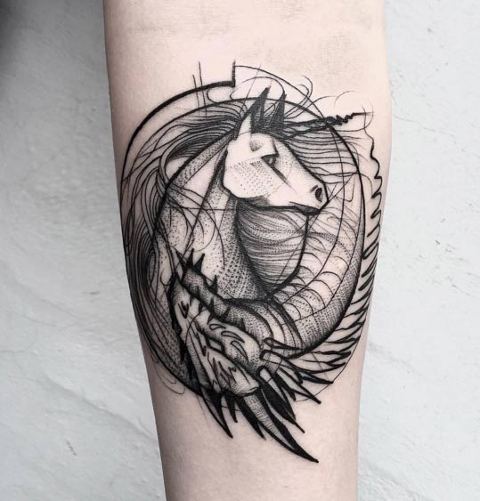 539x563 53 Best Unicorn Tattoo Designs For Women