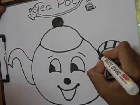 480x360 Tea Pot,,,,drawing For Kids ,i Am A Little Teapot