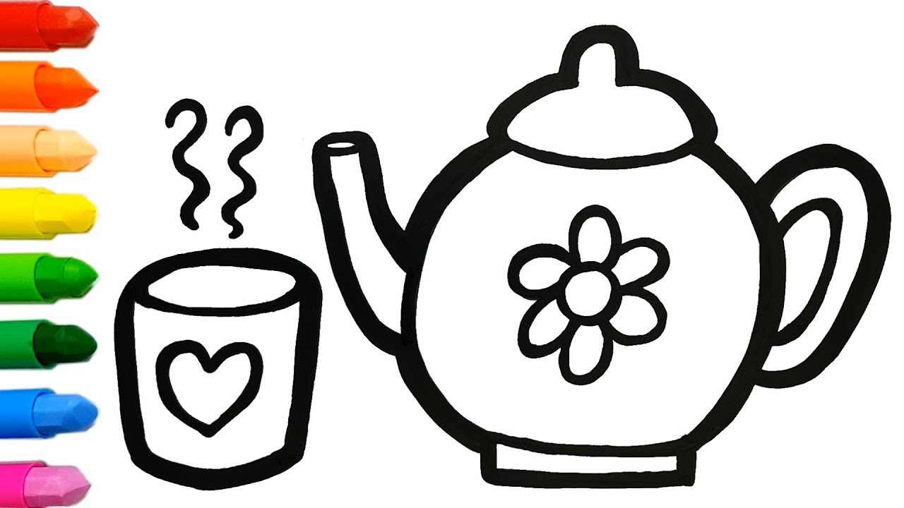 1280x720 Tea Sets Drawing And Coloring Cup, Teapot Toy Jolly Toy Art