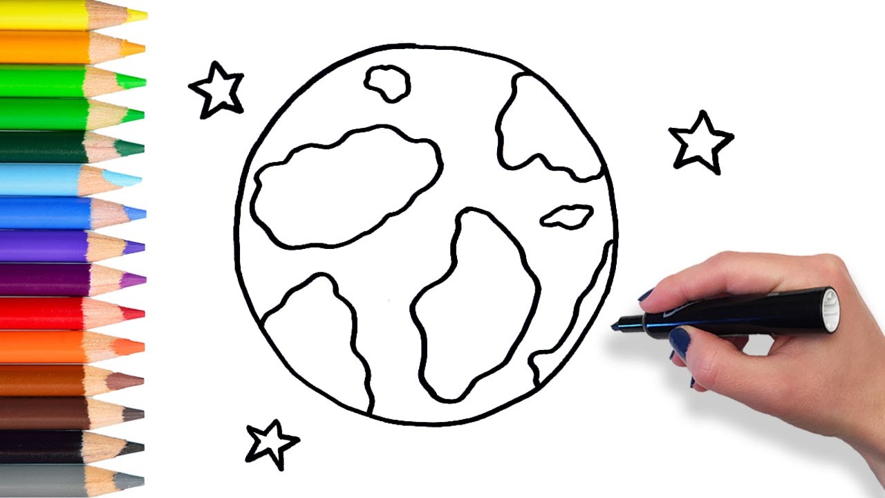 1280x720 Learn How To Draw Earth Stars Teach Drawing For Kids