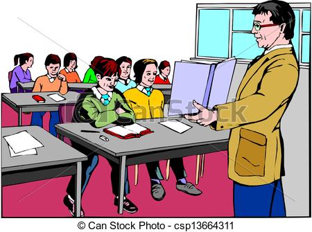 450x335 Teacher In Classroom Vector Clip Art
