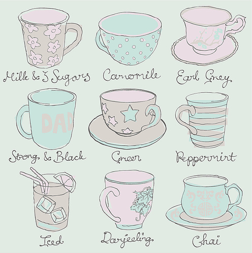 496x499 Cup, Drawing, Illustration, Tea, Teacup