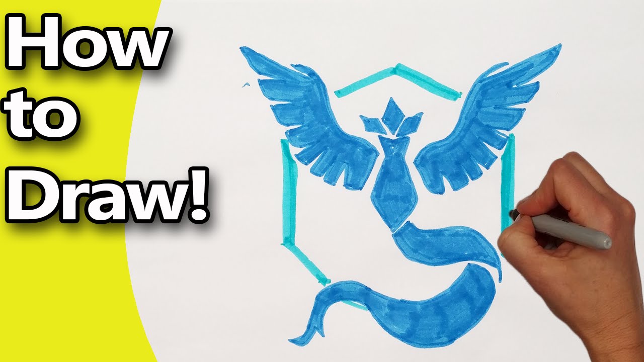 1280x720 How To Draw Pokemon Go Team Mystic Emblem Logo Step By Step