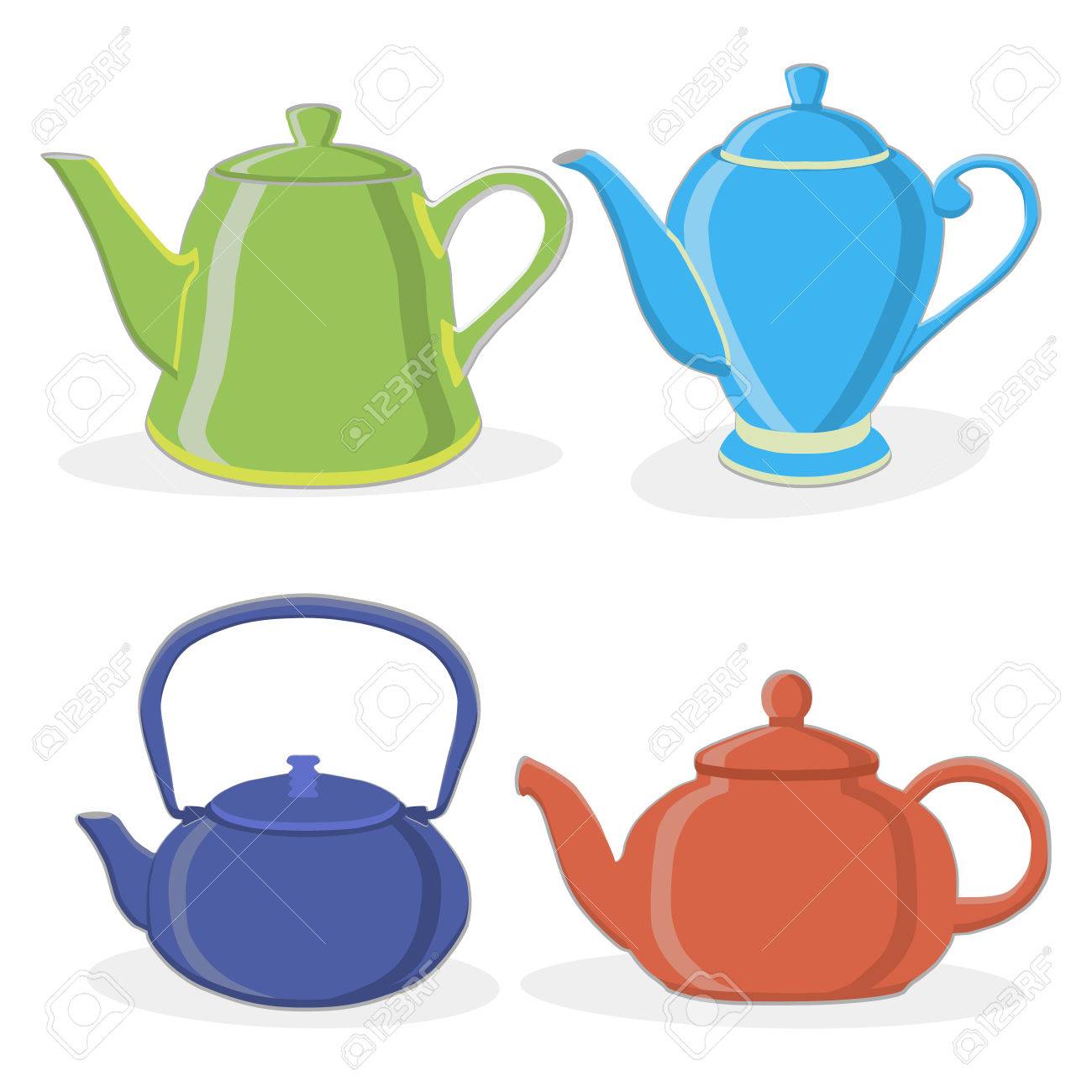 1300x1300 Vector Illustration Of Logo For Ceramic Teapot, Isolated Teapot