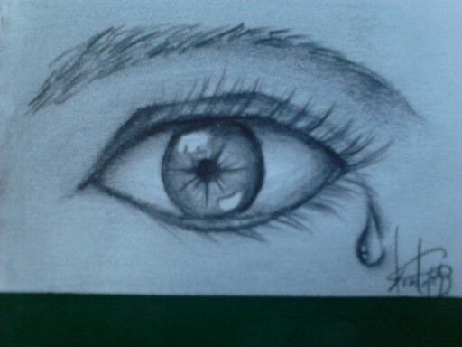 512x384 Drawing Eye Tear Using Graphite Drawing