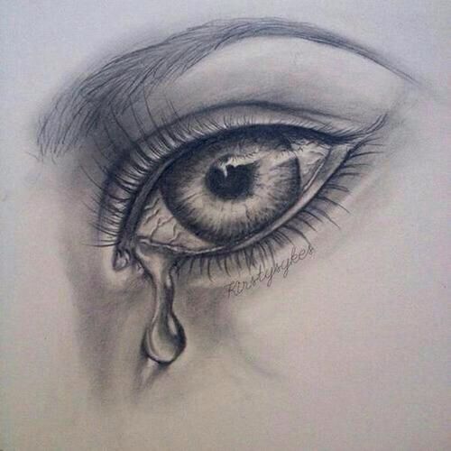 500x500 Crying Eye Drawing Breathtaking Art Crying Eyes