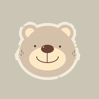 200x200 Teddy Bear Face Vector Image