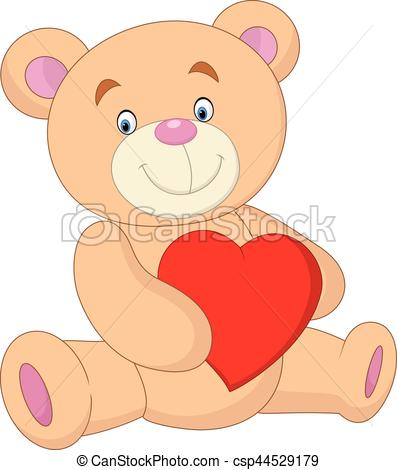 397x470 Vector Illustration Of Cartoon Bear Holding Heart Vectors