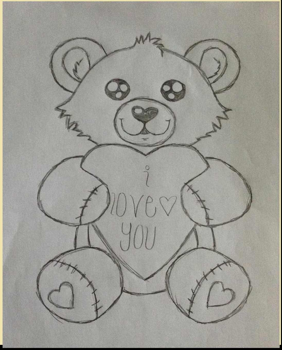 Teddy Bear Pencil Drawing at GetDrawings | Free download