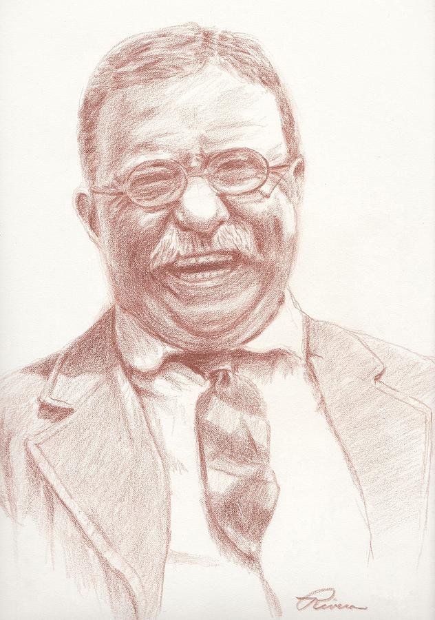 632x900 Theodore Roosevelt Drawing By Reggie Rivera
