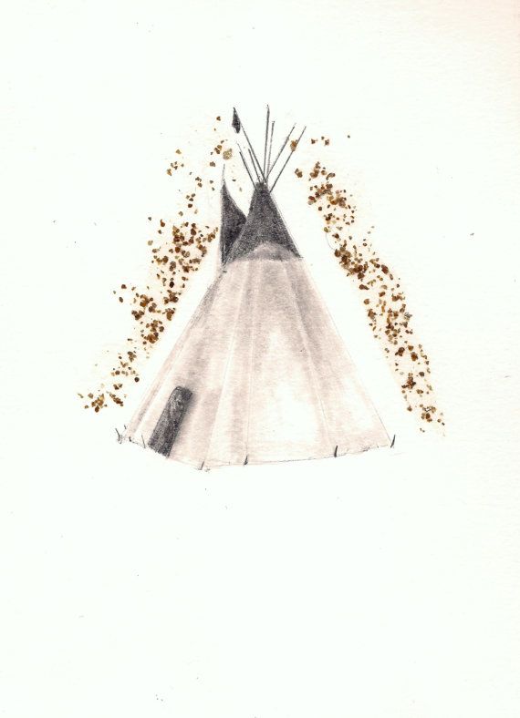 570x788 Teepee Print Of Original Drawing