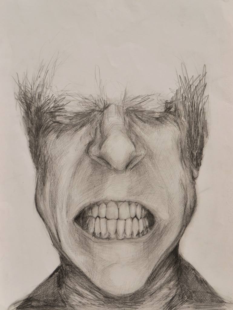 770x1024 Saatchi Art Teeth Grinding Drawing By Carlos Guerrer