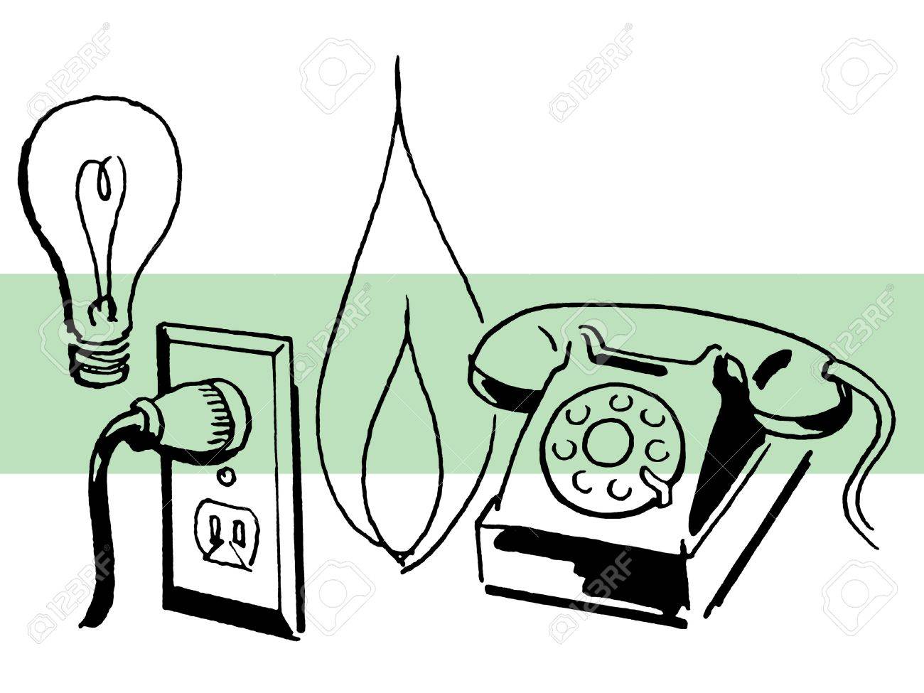 1300x975 A Grouping Of Line Drawings Of A Light Bulb Electricity Socket