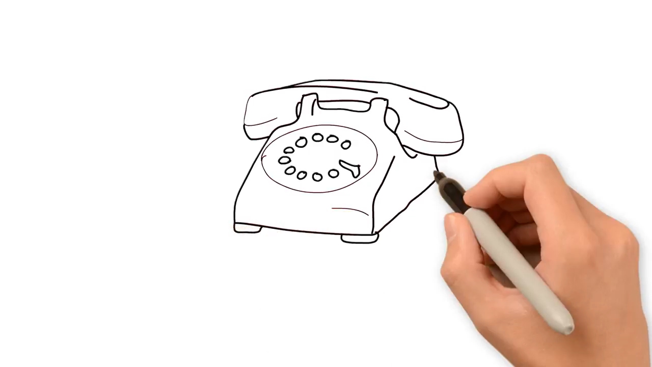 1280x720 How To Draw Rotary Dial Telephone