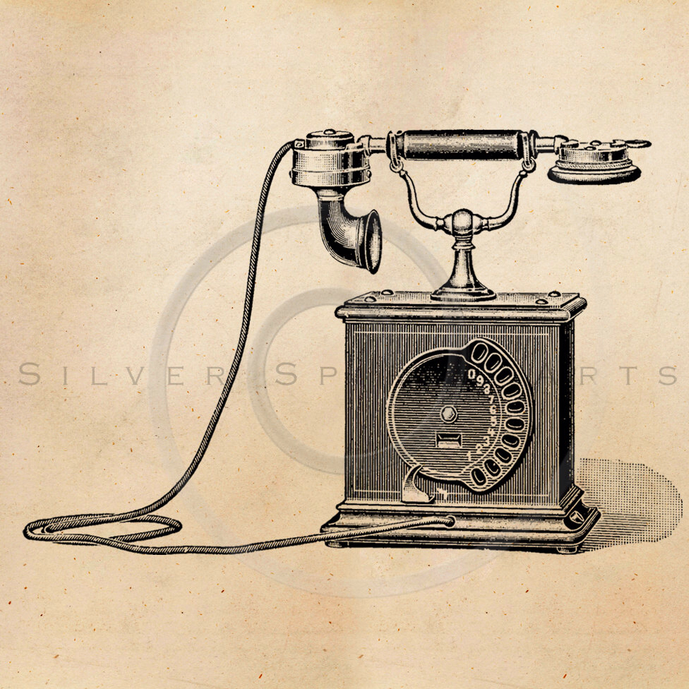 976x976 Vintage Telephone Illustration Printable 1800s Phones Antique