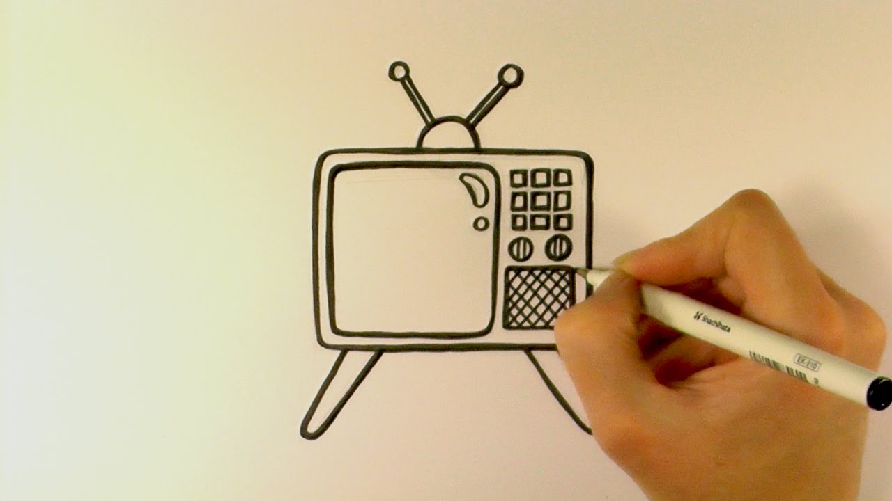 1280x720 How To Draw A Cartoon Retro Television