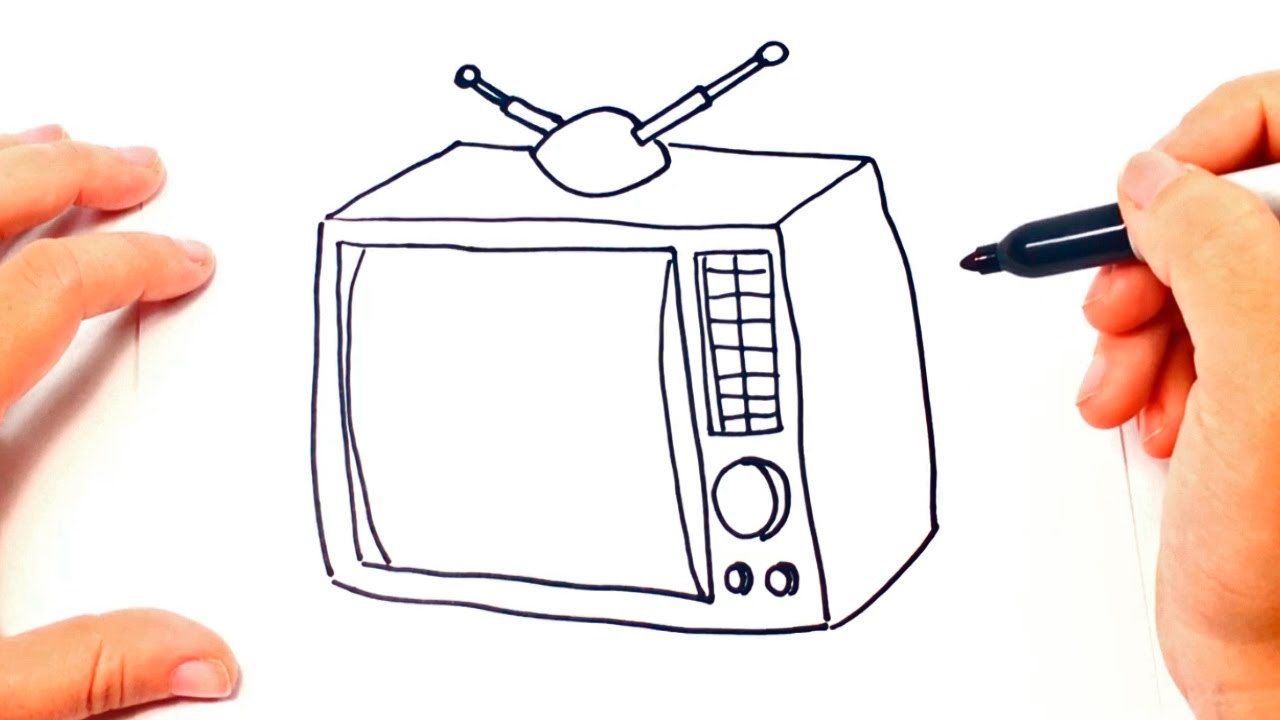 1280x720 How To Draw A Tv Television Easy Draw Tutorial
