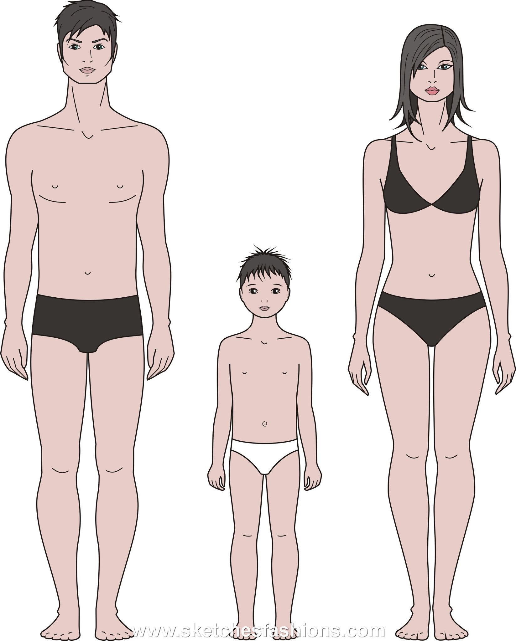 1647x2048 Fashion Drawing Templates Child With Faces