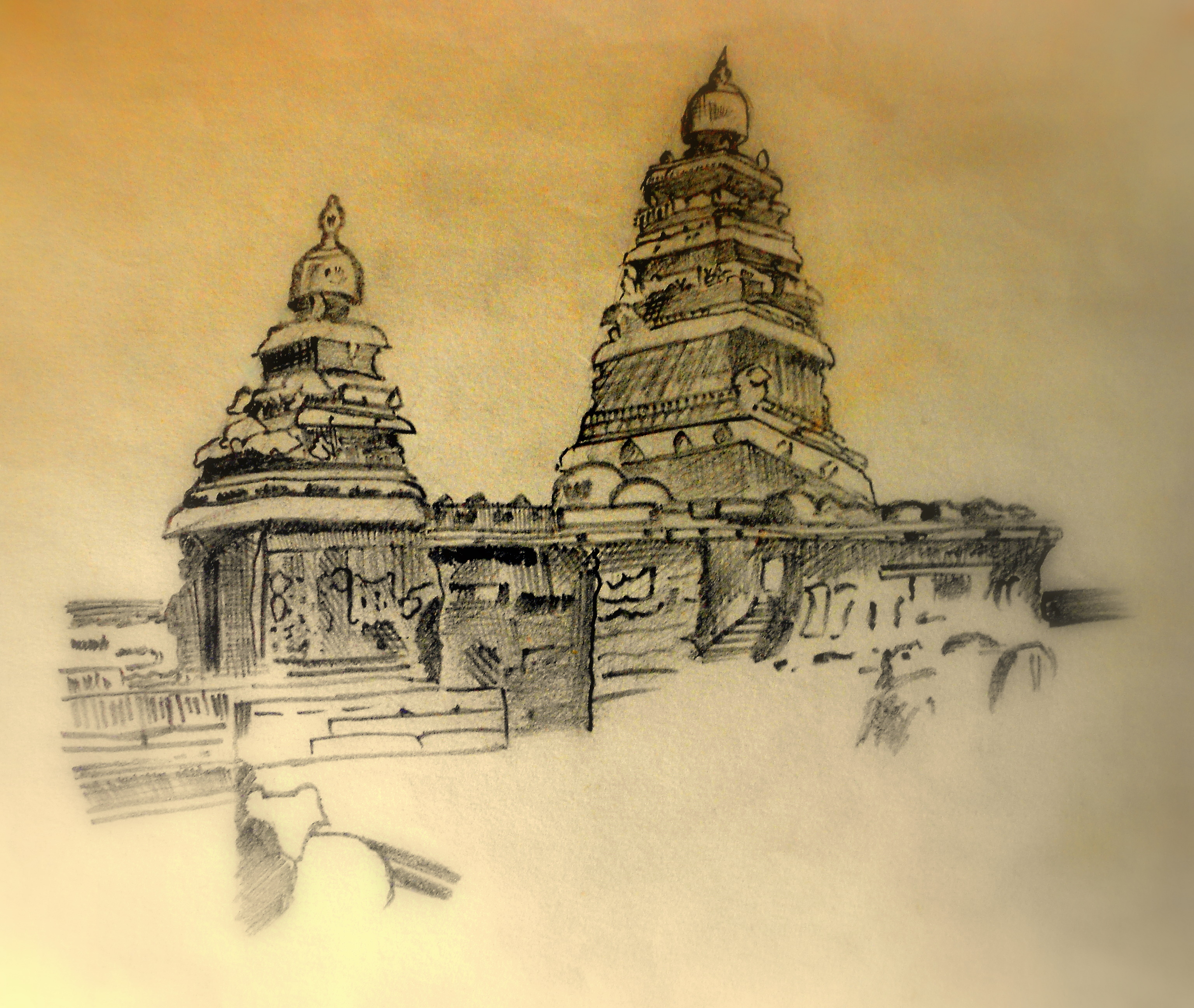 3072x2594 Easy Temples Of Tamilnadu To Draw