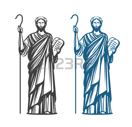450x432 Moses Holds In Hand Two Stone Tablets Of Covenant With Ten