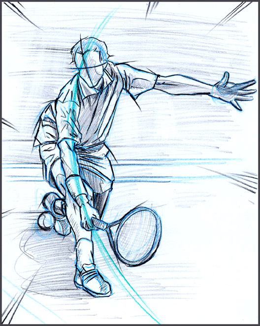 528x662 Life Drawing Tennis Player