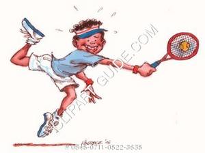 300x224 Clipart Drawing Of A Young, Smiling, African American Tennis