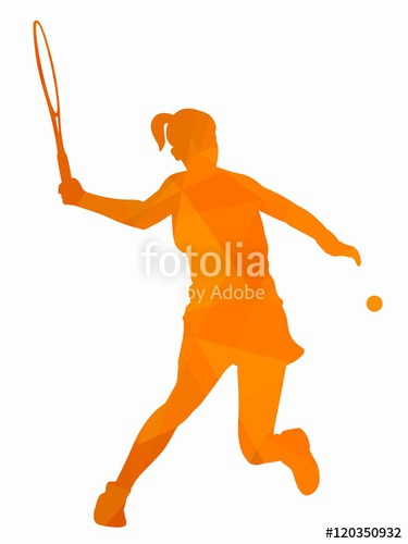 375x500 Silhouette Tennis Player , Vector Drawing Stock Image And Royalty