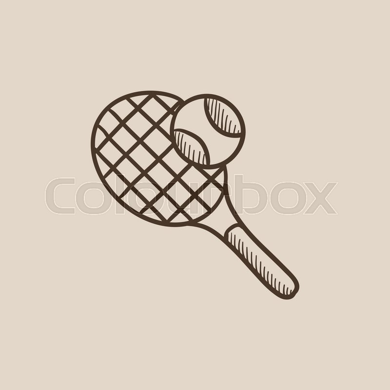 800x800 Tennis Racket Ball Sketch Icon For Web, Mobile