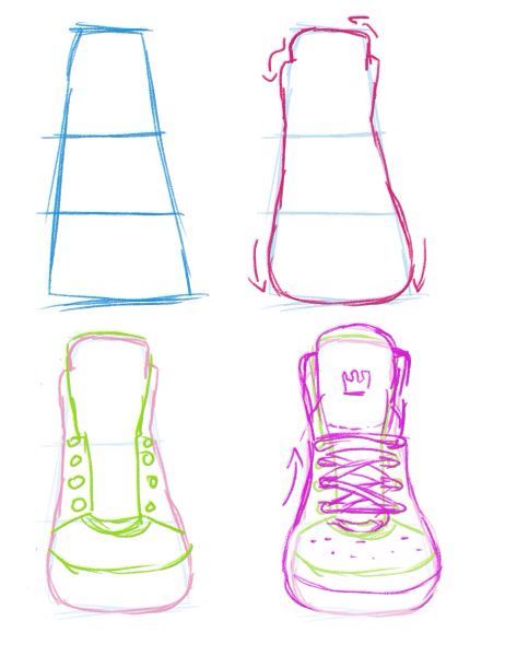 462x600 How To Draw Shoes Sketching Drawings, Tutorials