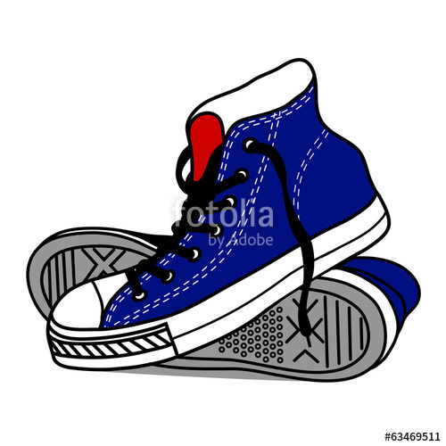 500x500 Drawing Old Athletic Shoes Stock Image And Royalty Free Vector