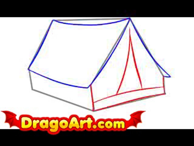 640x480 How To Draw A Tent, Step By Step