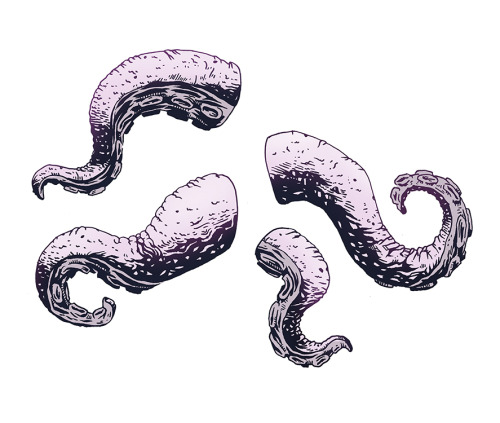 500x423 Burton Durand, Drawing Some Kraken Tentacles For A Freelance