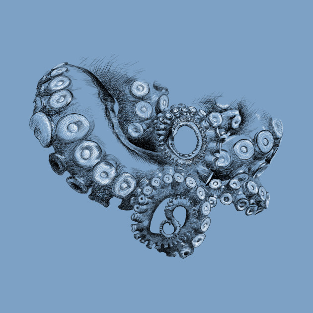 630x630 Octopus Tentacles Two Tone Drawing