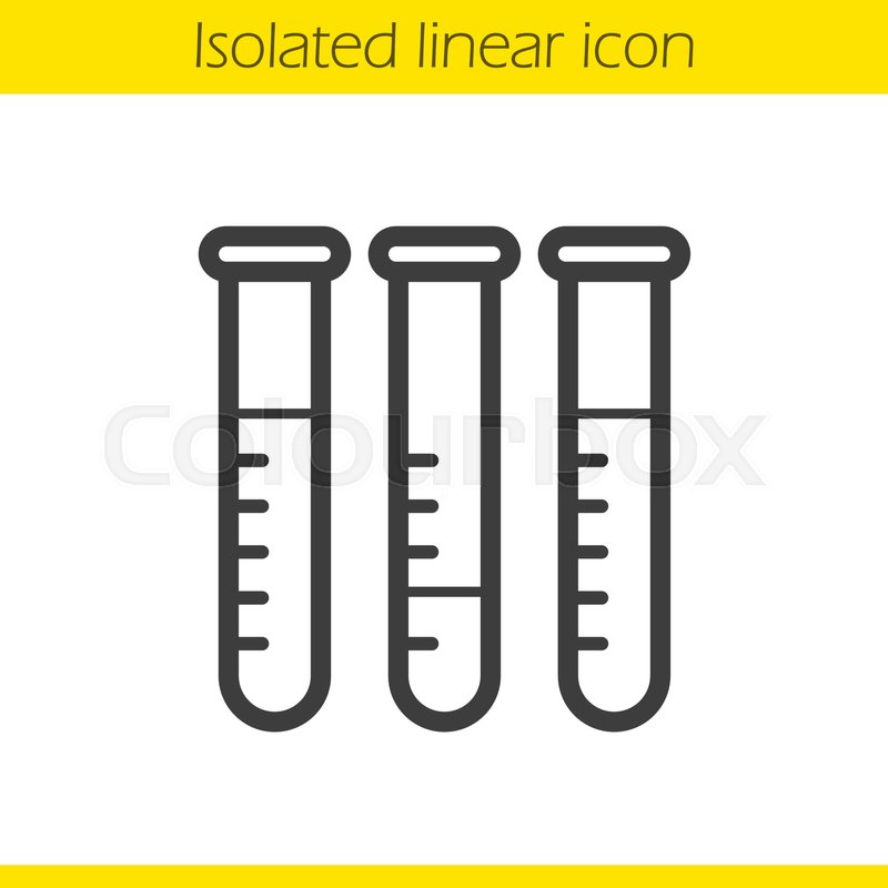 800x800 Test Tubes Linear Icon. Thin Line Illustration. Contour Symbol