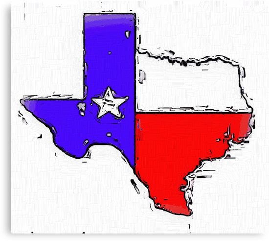 550x492 Artistic Texas Flag Drawing Canvas Prints By Artisticattitud