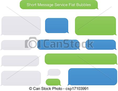 450x347 Short Message Service Flat Bubbles. Illustration Of Sms Flat