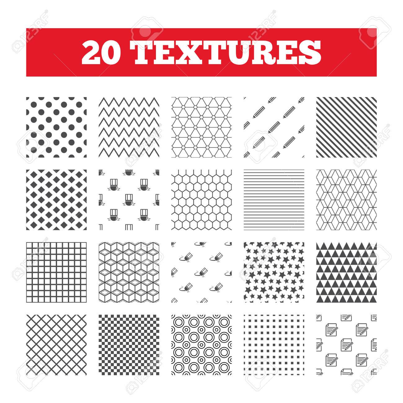 1300x1300 Seamless Patterns. Endless Textures. Pencil Icon. Edit Document
