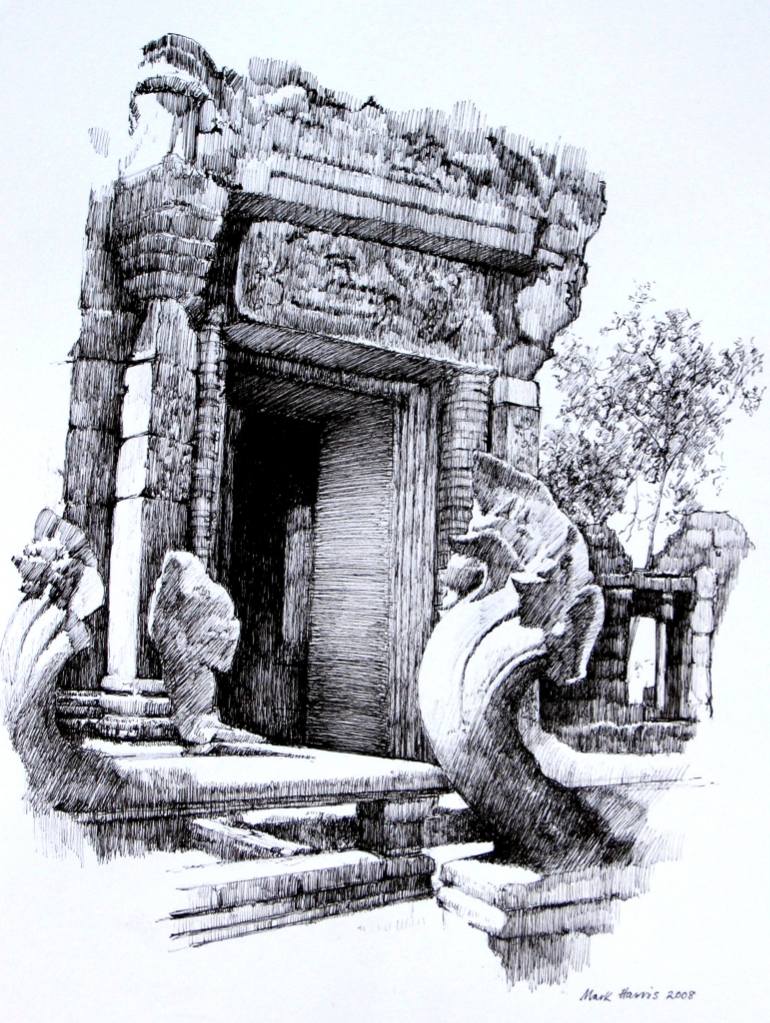 770x1023 Saatchi Art Prasat Hin Phanom Rung, Thailand Drawing By Mark Boy