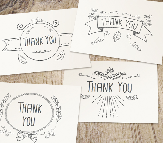 570x500 Hand Drawn Printable Thank You Cards Work Your Art Gift Ideas
