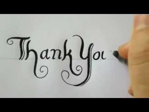480x360 How To Draw Thank You With A Black Pen
