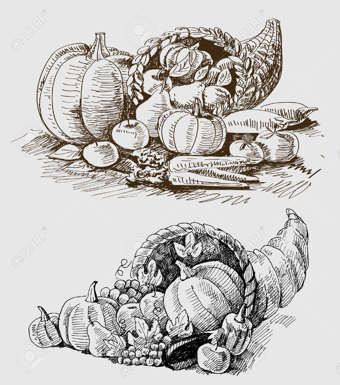 1149x1300 Thanksgiving Or Harvest Cornucopia Royalty Free Cliparts, Vectors