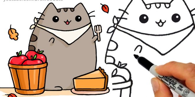 660x330 Thanksgiving Drawing Cat Thanksgiving Blessings