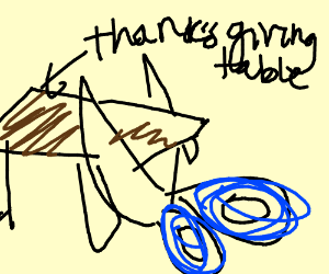300x250 Scissors Cutting Up Thanksgiving Table (Drawing By Anahita)