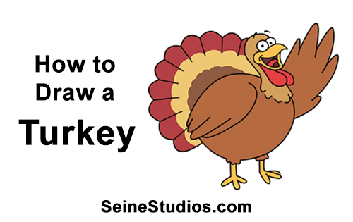 500x315 How To Draw A Cartoon Thanksgiving Turkey