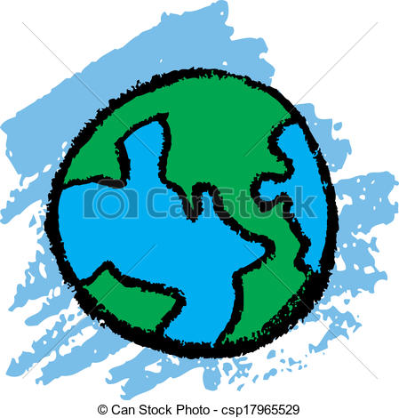 449x470 Earth Sketch. Crayon Kids Drawing Of Earth Vector Illustration