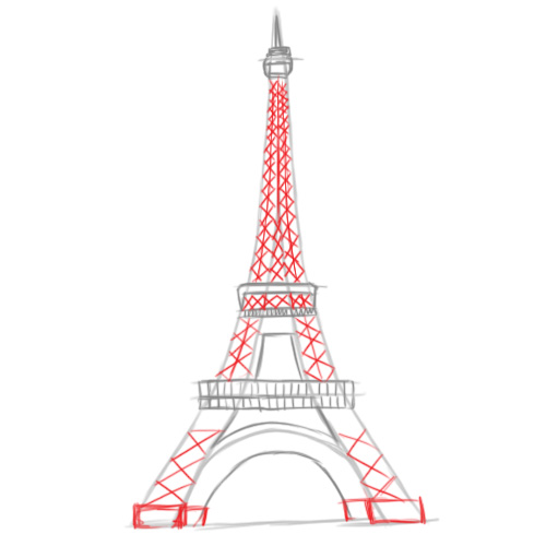 500x500 Draw The Eiffel Tower Tower, Plays And Drawings