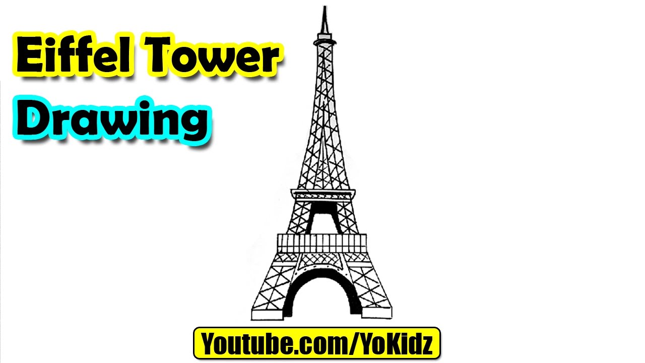 1280x720 How To Draw Eiffel Tower For Kids