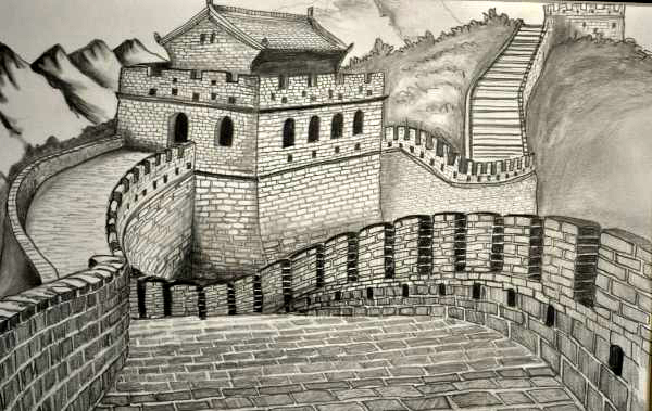 600x379 Great Wall Of China Drawing