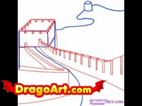 480x360 How To Draw The Great Wall Of China, Step By Step